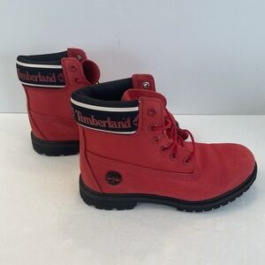 New! Timberland Women's Red Lace Up Hiking Boots ‎ Size 8